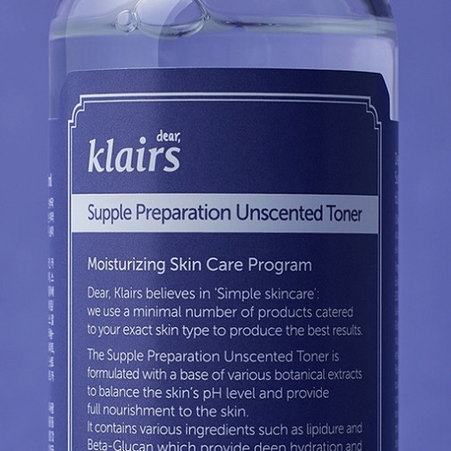 Nước Hoa Hồng Không Mùi Dưỡng Ẩm Và Làm Mềm Da Dear Klairs Supple Preparation Unscented Toner