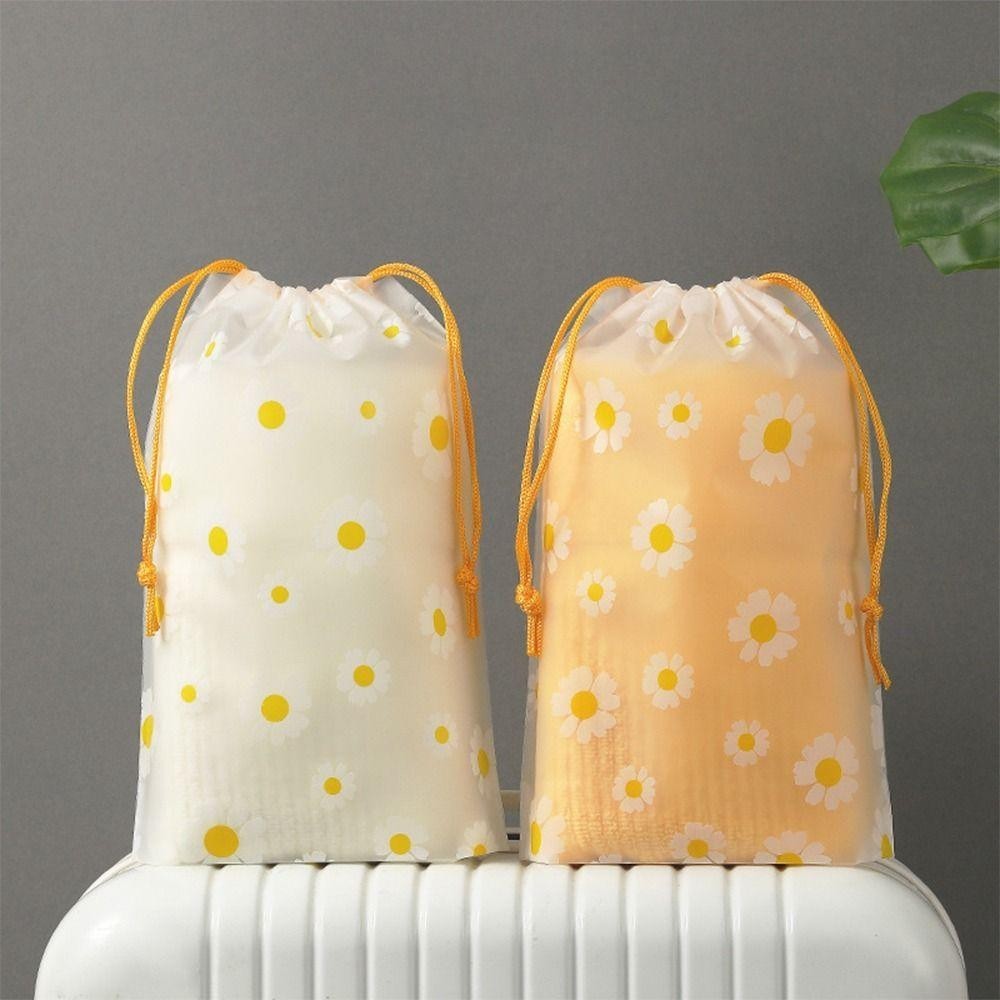 Túi đựng giày HOBBYIN, Túi dây rút chống bụi chống thấm nước, Quần áo hoa cúc hoạt hình trong suốt sáng tạo Gói phân loại hành lý du lịch / kinh doanh