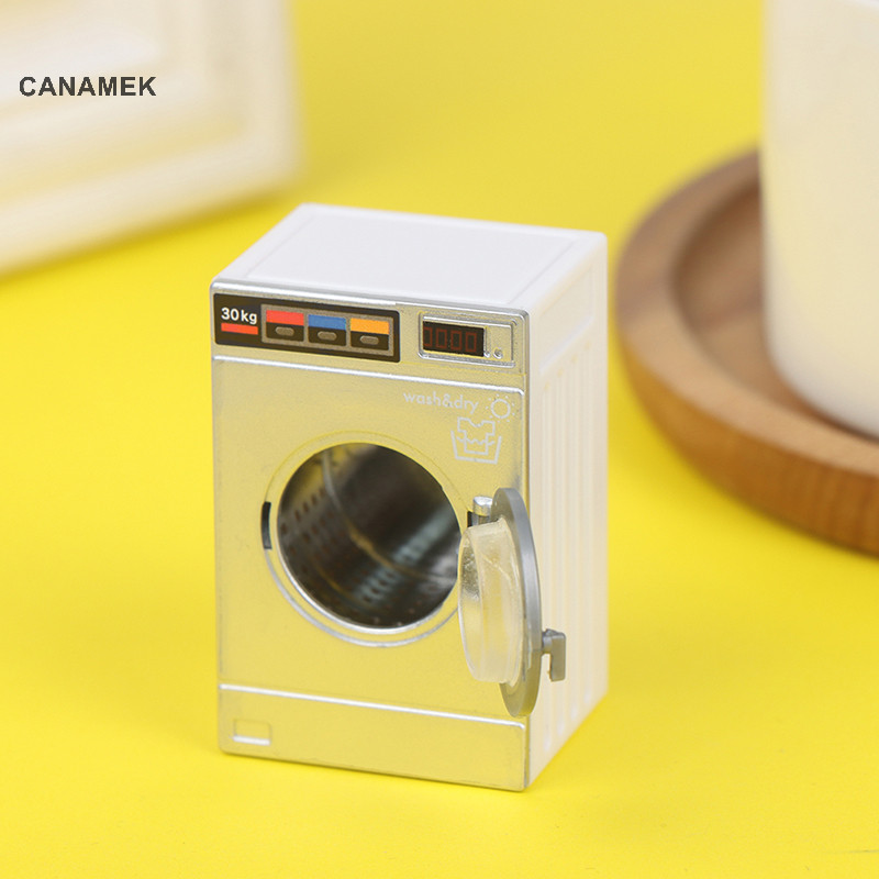 Canamek 1: 12 Nhà Búp Bê Thu Nhỏ Máy Giặt Thiết Bị Gia Dụng Giặt Mô Hình Trang Trí Đồ Chơi CSF