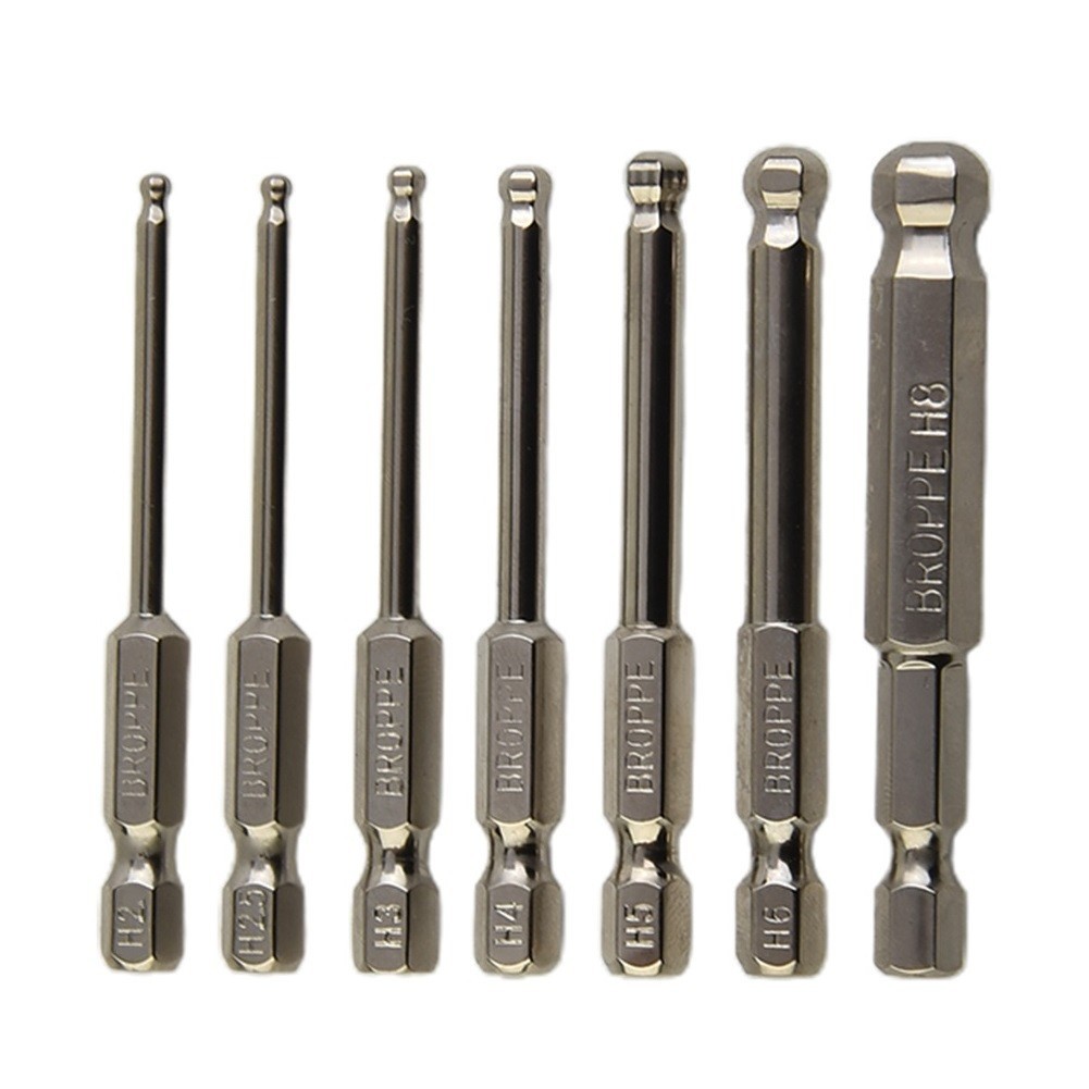 < Welv > 1 Mũi tuốc nơ vít lục giác đầu bi Hệ mét Mũi lục giác dài 65mm Bit trình điều khiển từ tính
