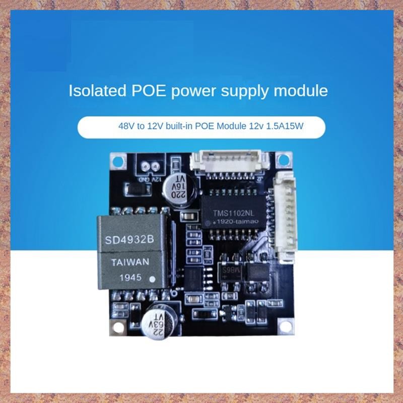 Mô-đun PoE 48V đến 12V cho mạng quan sát an ninh Camera IP Power over Ethernet Module IEEE802.3af 12V1.5A Đầu ra 15W (R F C V)