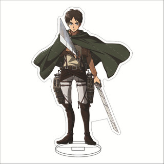 Móc Khoá, Mô Hình Standee Anime Attack On Titan Eren Jaeger Mikasa Trang Trí Bàn Học