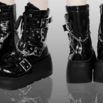 Nightwalker Original Martin Boots Hot Girl Dày Gót Tròn Thoáng Mát Giày Bốt Ngắn Khóa Ren-Up Trang Trí Ren-Up Martin Boots