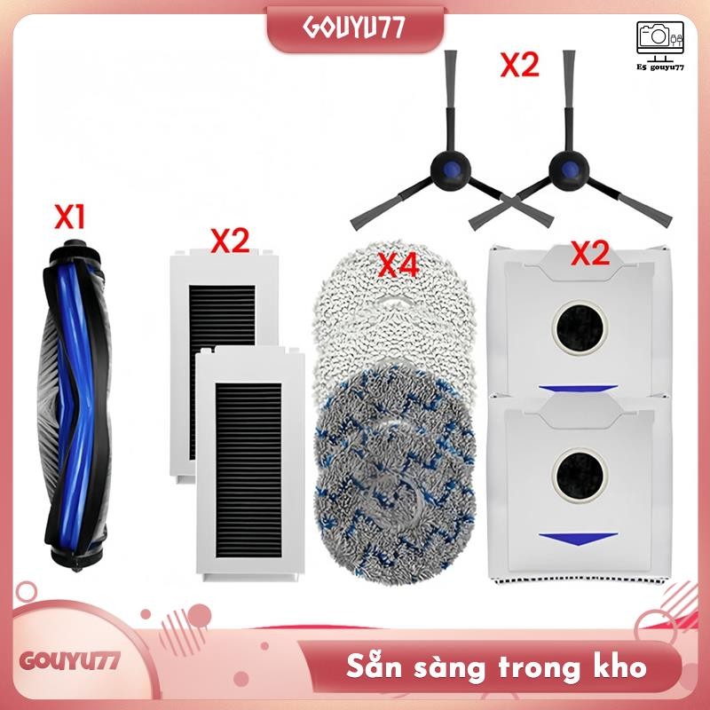 [Gouyu77] Bộ Phụ Kiện Cho N30 Pro Omni Robot Hút Bụi Bàn Chải Bên Chính Bộ Lọc Hepa Lau Nhà Vải Túi Bụi