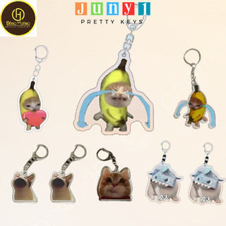 Móc Khóa Xe Máy Cheems Mèo Chuối Meme Vui Nhộn Cute - Phụ Kiện Túi Xách MK_ĐH