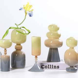 Trang trí nội thất Bình thủy tinh màu Morandi Nordic ins