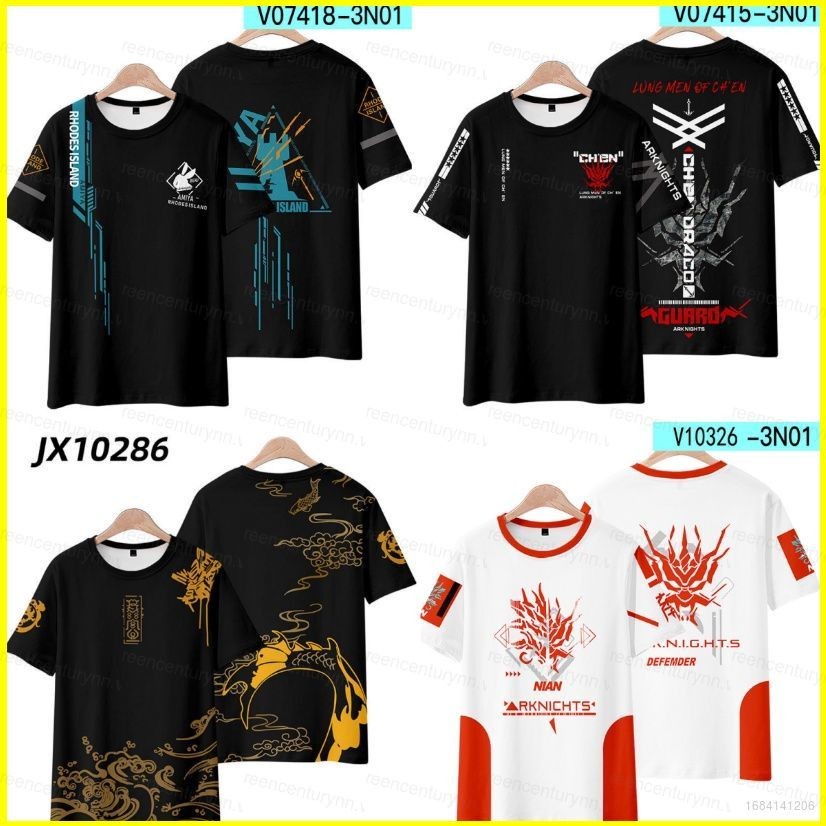 Arknights Áo Thun Nữ Tay Ngắn Tee Unisex Trò Chơi Cosplay Áo Bông Tai Kẹp Anime Thời Trang Oversize Thường Ngày Đồ Họa Hàng Đầu