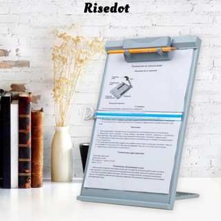 Giá đỡ đọc sách RISEDOT, Giá đỡ tài liệu để bàn bằng nhựa gấp, có kẹp có thể điều chỉnh Giá đỡ đọc A4 cho văn phòng / trường học / gia đình