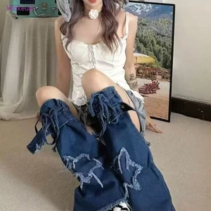 Woke Denims Chân Ấm Cho Nữ Và Bé Gái Ngọt Ngào Thoáng Mát loe Chân Ấm Punk Chân Dài Tất Thời Trang Chân Có Streetw