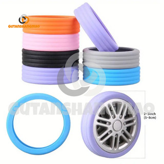 8 Chiếc Vali Màu Trơn Bánh Xe, Hộp Đựng Hành Lý Silicon Nhẹ Bánh Xe Bảo Vệ Phụ Kiện Du Lịch
