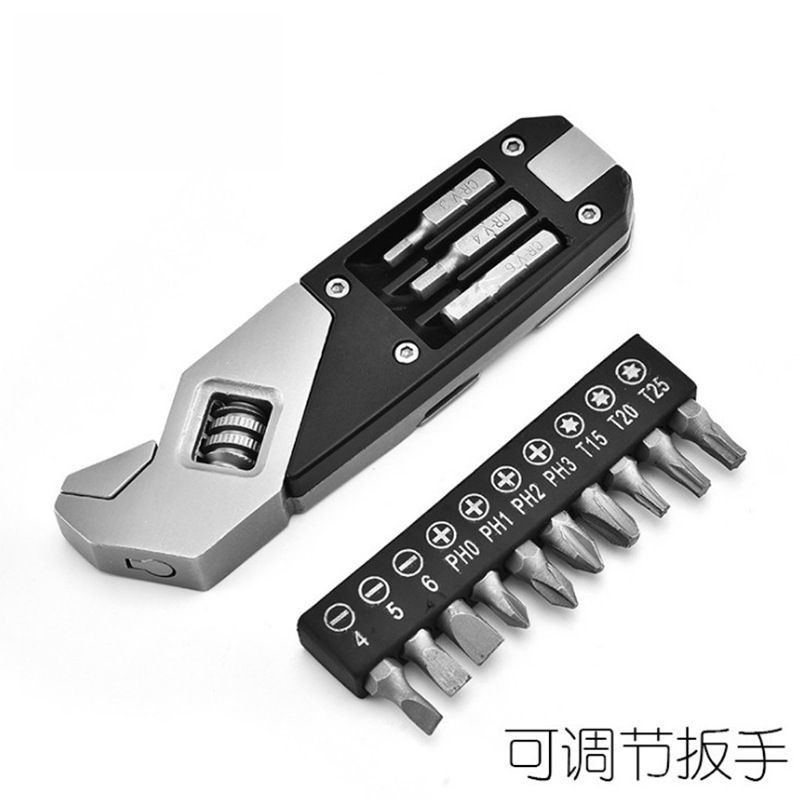 Dụng cụ đa năng ngoài trời, tuốc nơ vít, kìm gấp, cờ lê nhỏ kết hợp di động, dụng cụ tiện dụng bằng thép không gỉ, hình bông tuyết đa chức năng CS4P