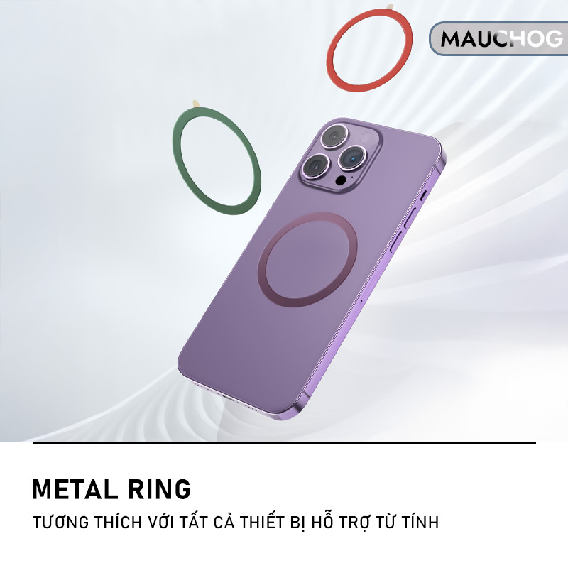 Vòng Kim Loại Hỗ Trợ Sạc Nam Châm Từ Tính Keo Dán 3M Cho Điện Thoại iPhone 17 Pro Max 16 15 14 13 12
