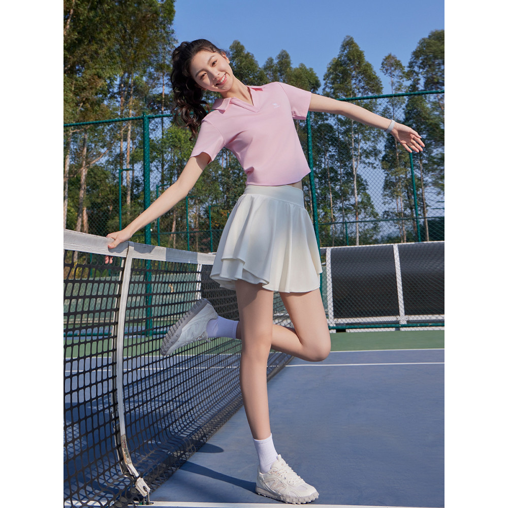Ảnh Camel CROWN Áo Polo Thể Thao Nữ Tay Ngắn Mỏng Ve Áo Chạy Bóng Top 4