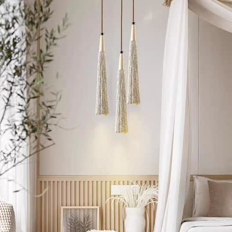 Đèn chùm xi măng phong cách công nghiệp, Đèn mặt dây chuyền bằng gỗ Led, Bàn ăn Cafe Phòng ngủ Đèn treo thương mại
