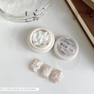 XEIJAYI Gel móng tay trắng khắc 3D, nghệ thuật vẽ nổi, keo trị liệu, nghệ thuật làm móng cho tiệm nail