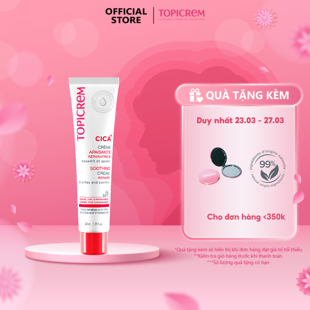 Kem dưỡng phục hồi và làm êm dịu da TOPICREM CICA+ SOOTHING CREAM 40ML ...