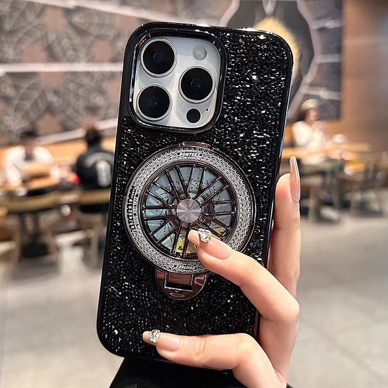 Kim cương lấp lánh / khung con quay hồi chuyển / vỏ cứng tương thích cho iPhone 11 12 pro max 13 pro max 14 pro max 15 pro max 16 pro max