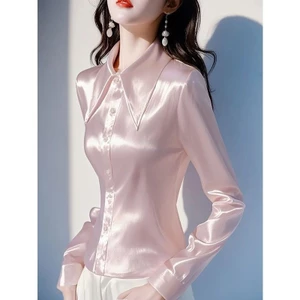 ✨Áo Sơ Mi Satin Màu Năm Nay Quần Áo Nữ 2025 Đầu Xuân Thời Trang Cao Cấp Nẹp Áo Sơ Mi Chuyên Nghiệp 25.3.26