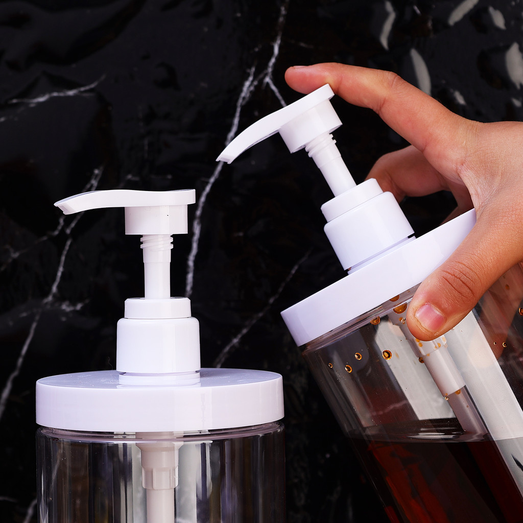 [3-5 ngày đến] Chai đựng máy bơm PET 500ml-1000ml có lỗ mở lớn, Hộp đựng có thể đổ lại bền bỉ để làm kem dưỡng da dầu gội, Chai du lịch chống rò rỉ Thiết yếu trong phòng tắm