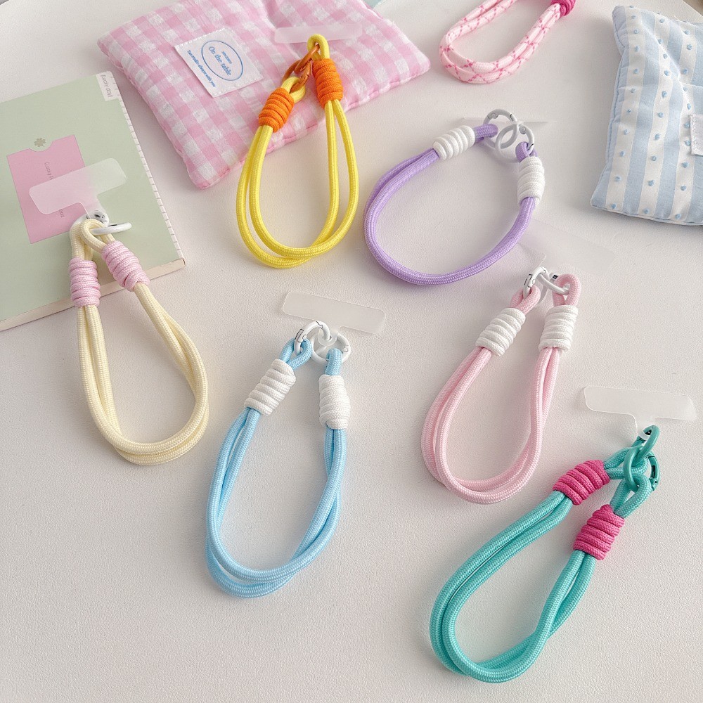 Mùa Hè Nhỏ Màu Tươi Va Chạm Dệt Handmade Dây Nylon Thích Hợp Cho Vỏ Điện Thoại Di Động Cổ Tay Chống Mất Dây