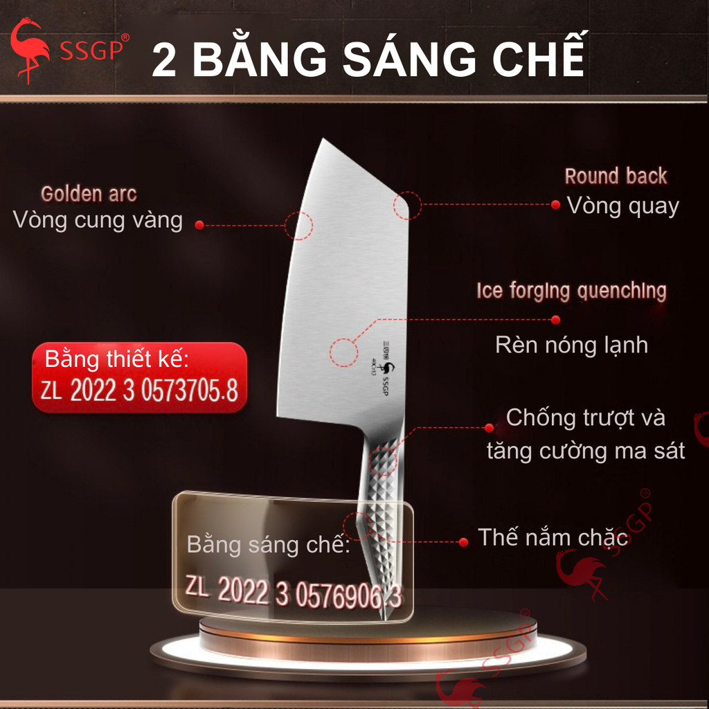 Dao thái thịt Stuttgart của SSGP  - SS01506 dao cắt thịt, dao thái dao bầm, dao chặt dao làm bếp