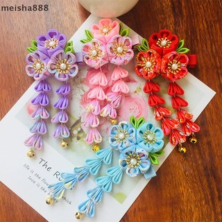 Meisha888 Nhật Bản Vải Kimono Hoa Gấp Quạt Trẻ Em Phụ Kiện Tóc Kẹp sel Mũ Đội Đầu Barrette