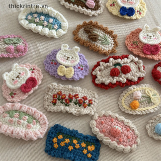 THI Ngọt Ngào Hoạt Hình Dễ Thương Phong Cách Mục Vụ Cô Gái Len Móc Hoa Trẻ Em BB Kẹp Handmade Dệt Kim Phụ Kiện Tóc VN