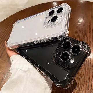 Ốp Điện Thoại Mềm TPU Trong Suốt Pha Lê Silicon Bốn Góc Chống Rơi Cho iPhone 16 15 14 13 12 11 Pro Max 14 15 Plus Vỏ Chống Sốc