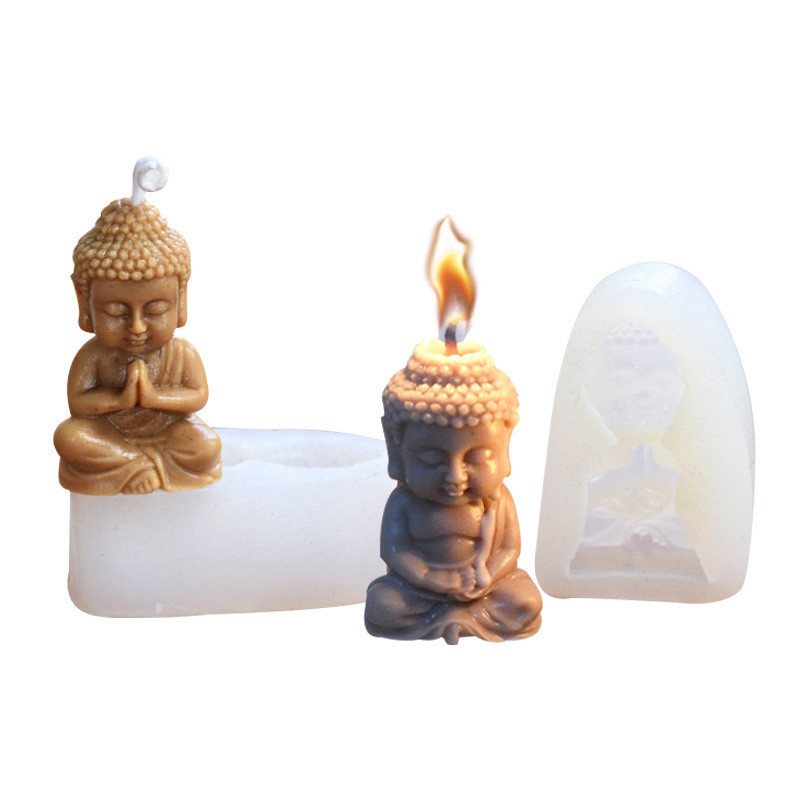 Sakyamuni Hình Khuôn Silicon Tượng Phật Hương Liệu Khuôn Socola Handmade Xà Phòng Khuôn Trang Trí Bánh Khuôn