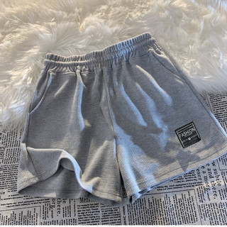 (S-3XL) Dây Rút Waffle Tất Cả Trận Đấu Quần Short Nữ Thể Thao Bên Gói Học Sinh Gia Đình Xu Hướng Rộng Hàn Quốc Quần Ngắn Thường Ngày