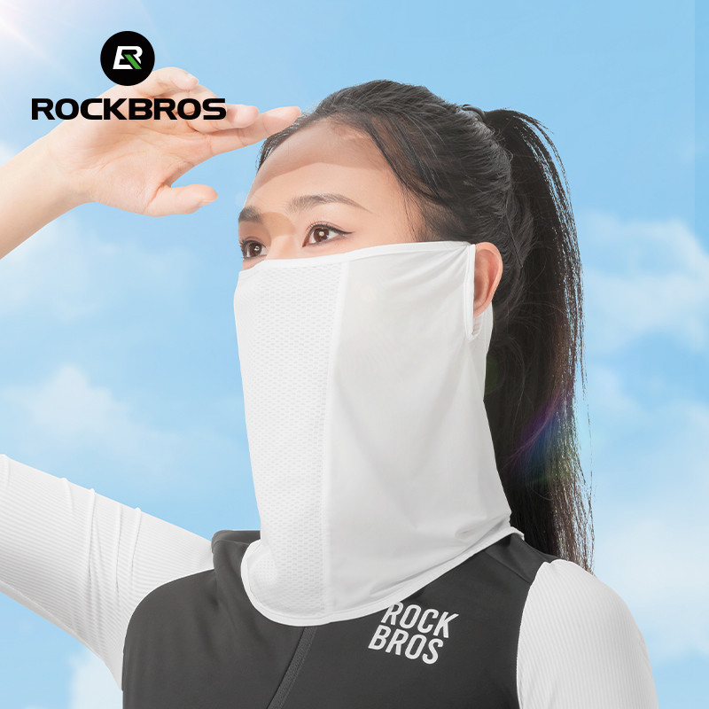 ROCKBROS Ice Silk Mask Treo Tai Chống Tia UV UPF50 + Khăn Xe Đạp Xe Máy Thoáng Khí Mặt nạ Chống Nắng Ngoài Trời Thể Thao