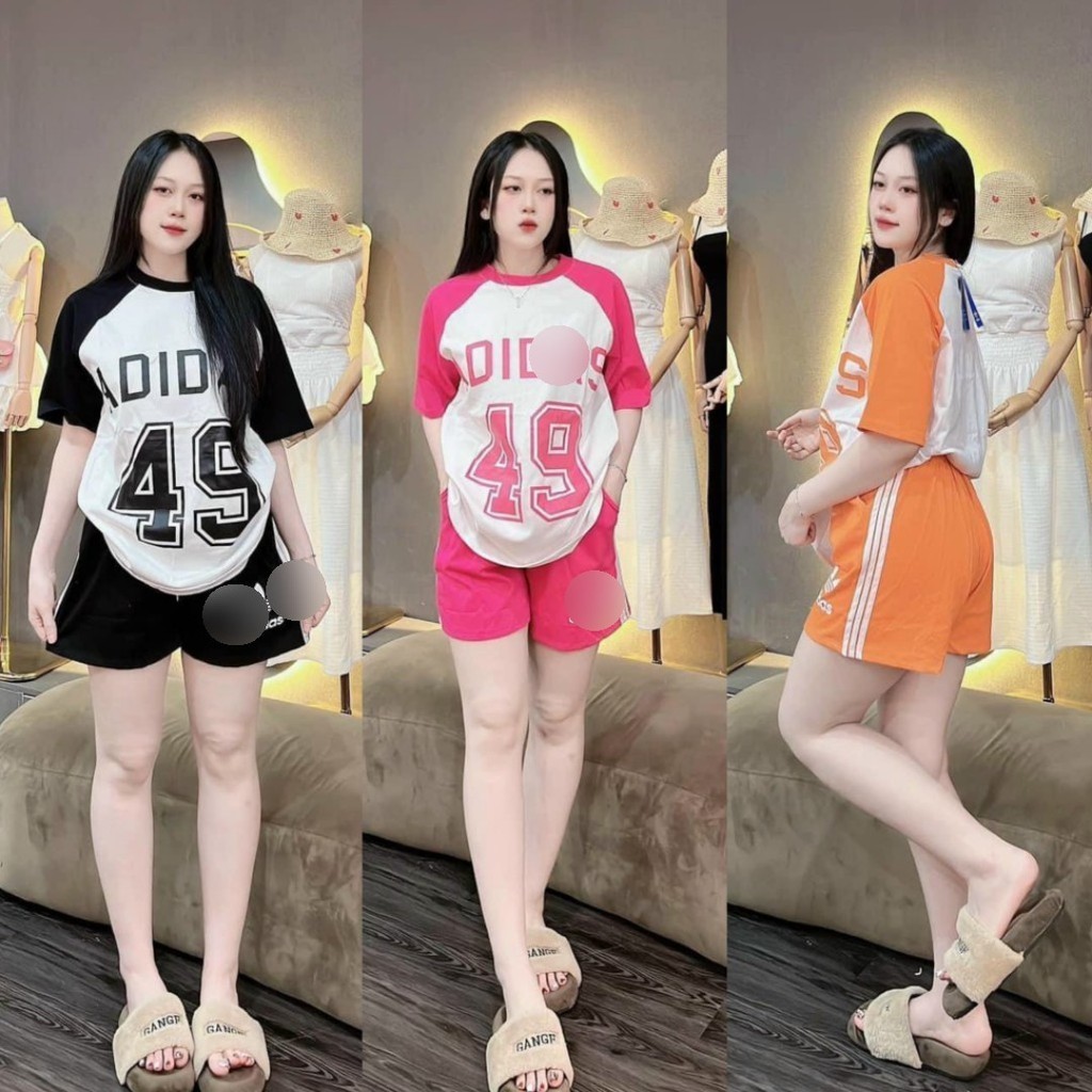 Set Đồ Bộ Áo Form Rộng In Chữ 49 Phối Quần Đùi Dễ thương , Siêu Cưng ...