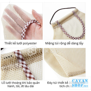 Giỏ Treo Tường Đa Năng Đựng Hành Tỏi, Rau Củ Quả, Túi Lưới 1 Ngăn Treo Nhà Bếp GD814-TuiNB-1N