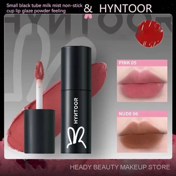 Hyntoor Bùn môi ống dẫn màu đen nhỏ 💍 ❈ ✷ ❈ ❈ Sữa Mist Naked Lip Mud Matte Smooth Mouth Black Lip Mud Sinh viên Màu khỏa thân Lip Mud Son bóng CA7N