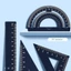 GUSTAVA Triangle Protractor, Thước hợp kim nhôm đa chức năng, Bộ văn phòng phẩm kết hợp di động 4 trong 1 dành cho sinh viên