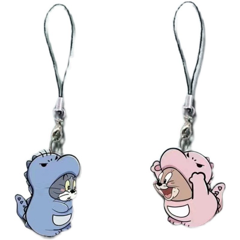 Dây chuyền điện thoại di động Tom và Jerry mặt dây chuyền đôi điện thoại di động mặt dây chuyền vỏ điện thoại di động