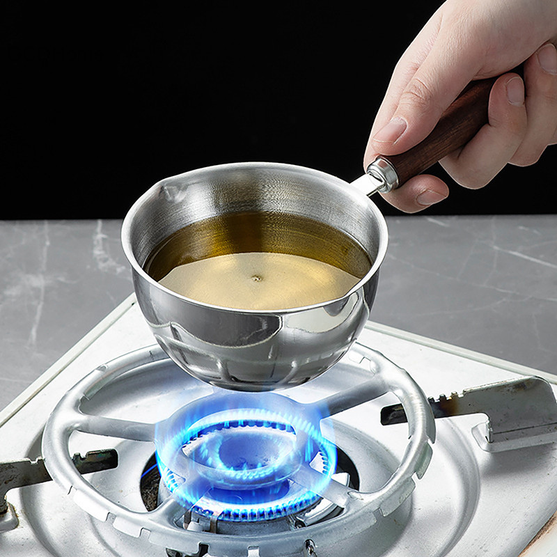 Gcdhome Tay Cầm Dài Sáp Melg Nồi Inox DIY Xà Phòng Thơm Bơ Sô Cô La Xà Phòng Handmade Ấm Nồi Sữa Cà Phê HOT