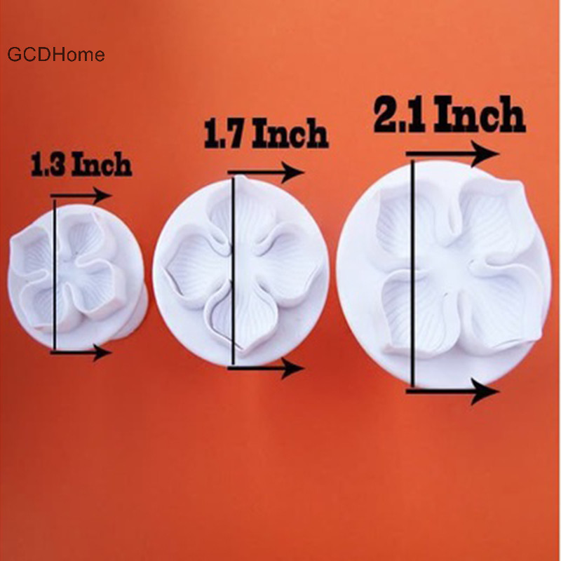 Gcdhome 3 chiếc hoa cẩm tú cầu fondant bánh trang trí sugarcraft hố bìa cứng cắt khuôn hoa HOT