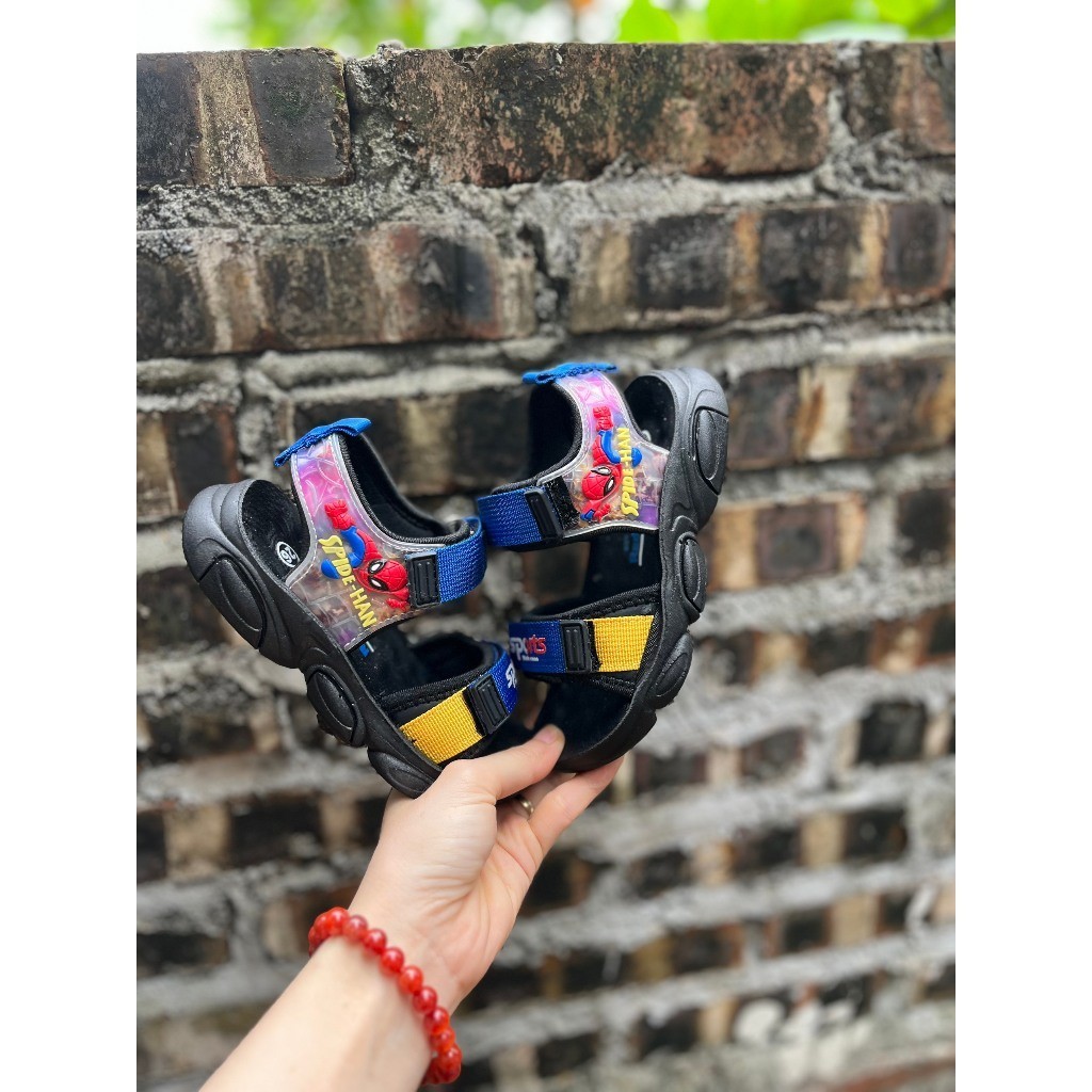 xăng đan bé trai dép quai hậu cho bé đi học đi chơi khâu đế chống trượt mẫu mới nhất năm QCCC full box 005 ( ảnh thật )