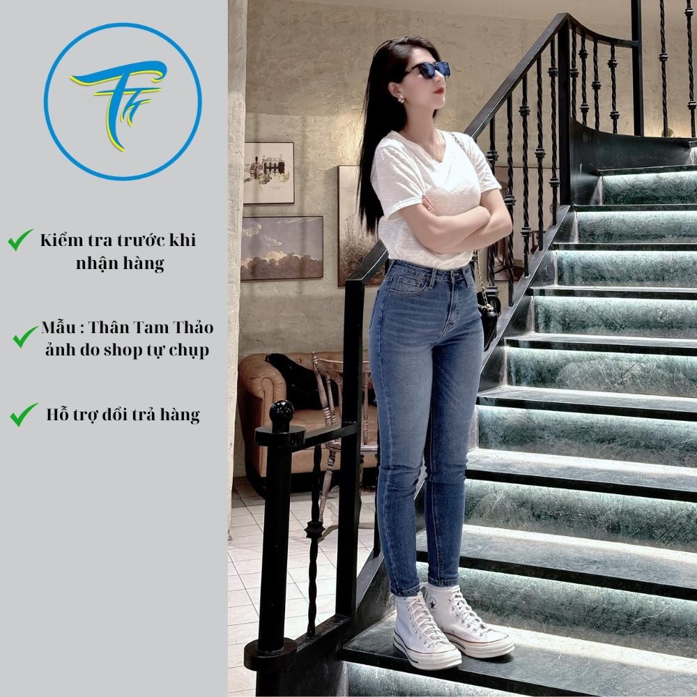 Ảnh TTTHAO - Quần jeans nữ skinny dài 92-94cm tôn dáng chất vải VNXK cotton co giãn cao cấp S69 4