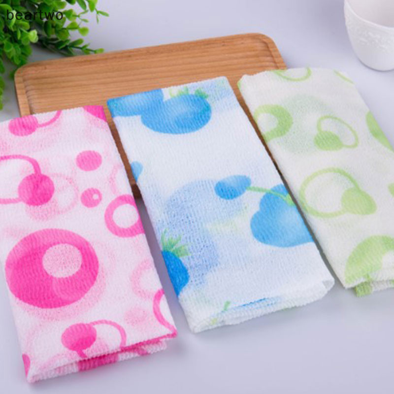 < Beartwo > Khăn Lau Nylon Làm Đẹp Da Cơ Thể Tẩy Tế Bào Chết Tắm Rửa Phòng Tắm Đẹp