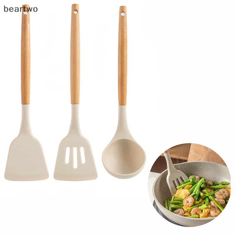 < Beartwo > Tay cầm chịu nhiệt Muỗng súp Skimmer Dụng cụ nhà bếp