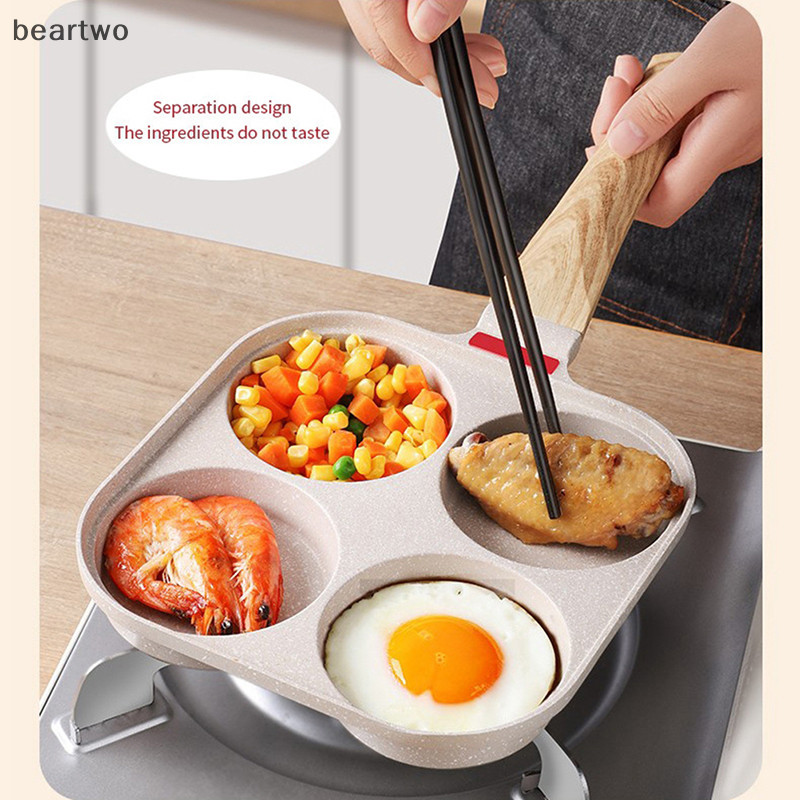 < Beartwo > Chảo Chiên Bốn Lỗ Chảo Trứng Chảo Nướng Chảo Bít Tết Đẹp