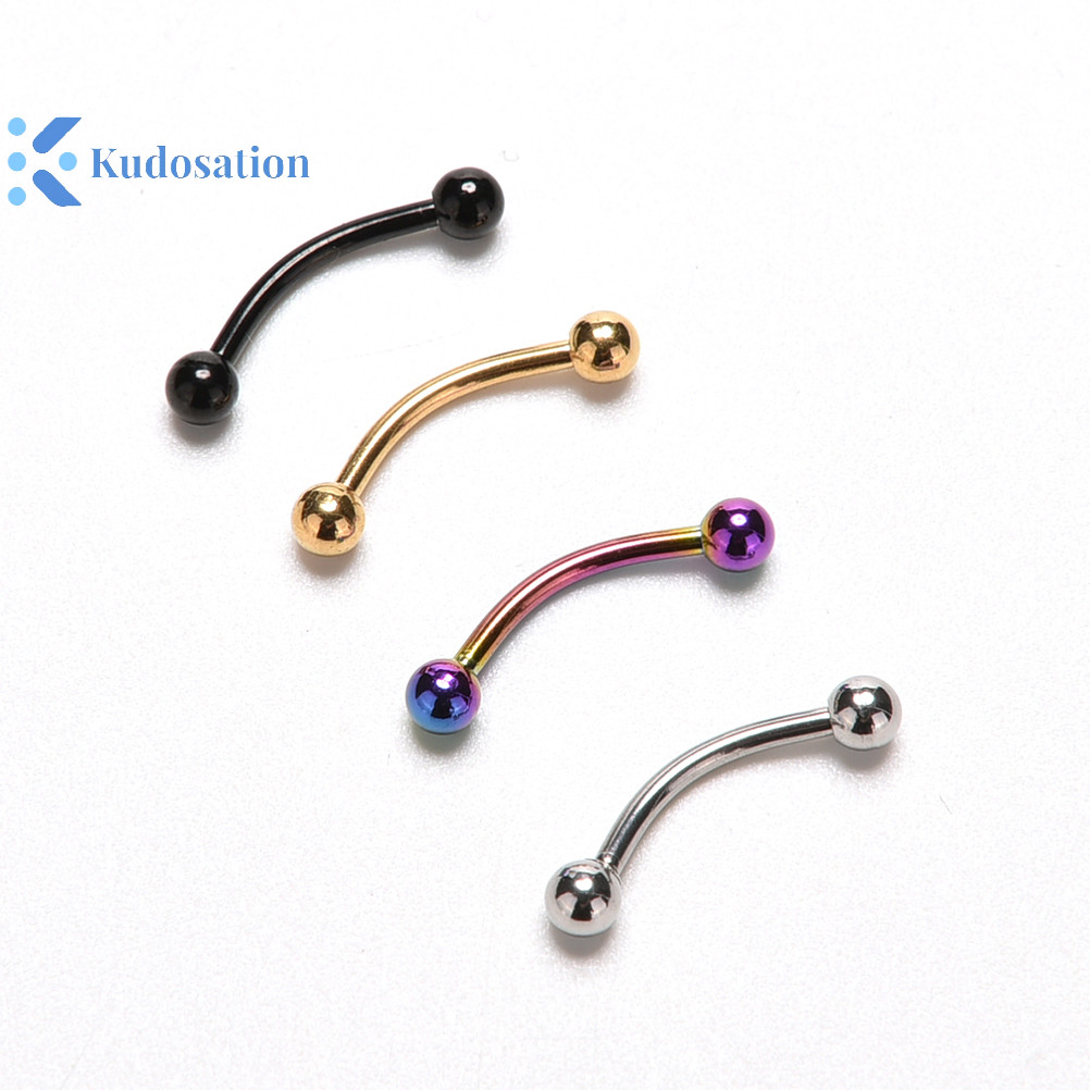 Kudosation Thép không gỉ cong Barbell Vòng lông mày Trang sức cơ thể lông mày