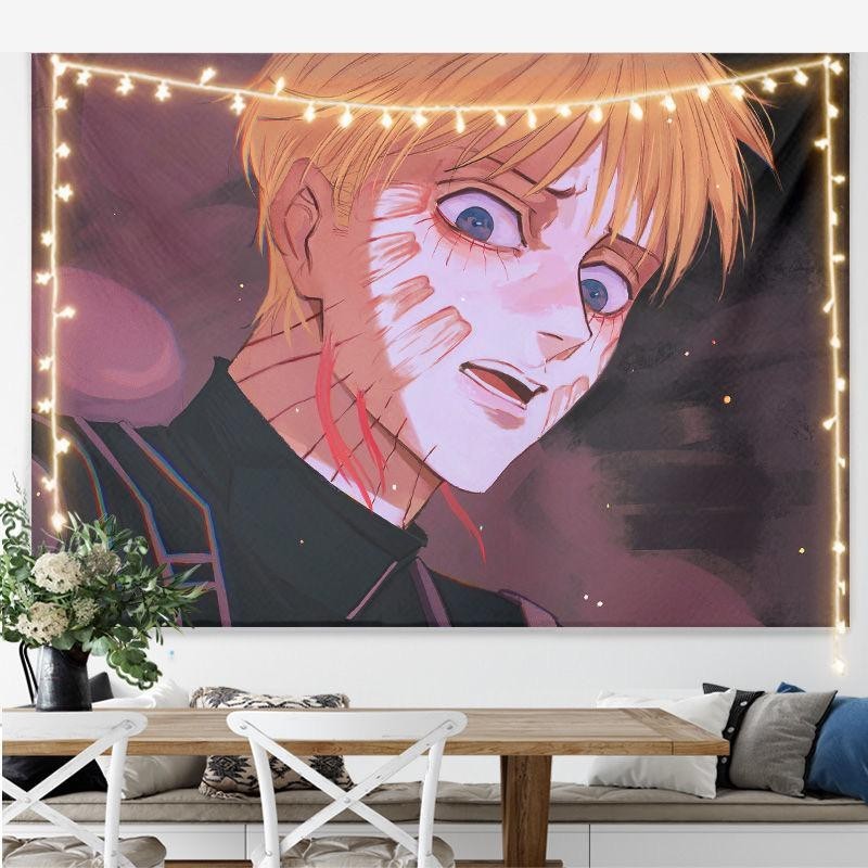 Tấm thảm trang trí Anime Attack On Titan Eren Yeager Trang trí nội thất Phòng ngủ Treo tường Tấm thảm có đèn LED Tùy chọn cho người hâm mộ ACG