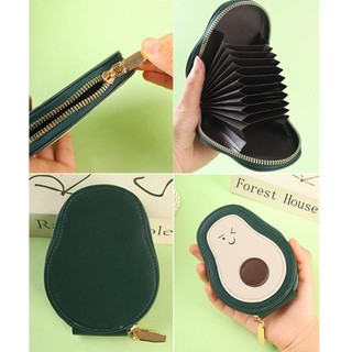 [Giao hàng từ Việt Nam] Ví đựng thẻ Mini NEATDWELL, Hộp đựng thẻ hình quả bơ hoạt hình 11 túi đựng thẻ ID, Ví đựng tiền xu dung tích lớn bằng da PU dễ thương dành cho nữ