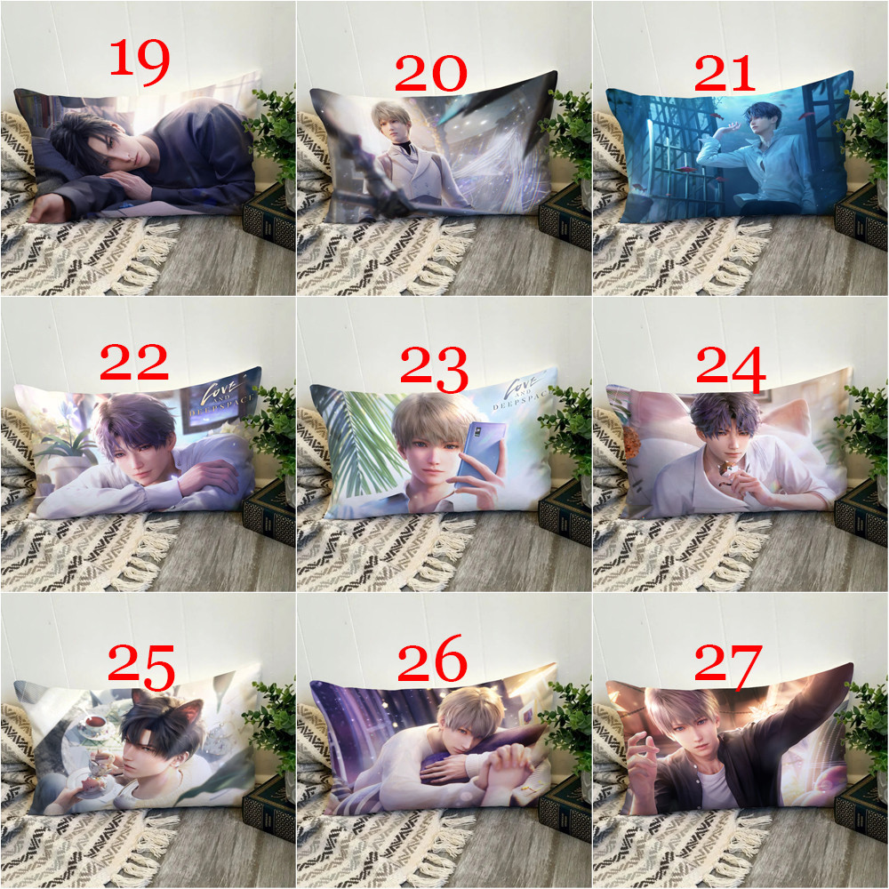 Vỏ gối hình chữ nhật Love and Deepspace Rafayel, Xavier và Zayne Vỏ đệm Polyester in một mặt Trang trí nội thất Món quà tốt nhất (Không có lõi)
