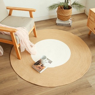Trang Trí Nhà Cửa Tua Rua Dệt Tay Sợi Cotton Dây Thảm Sàn Ban Công Phòng Khách Cotton Vải Lanh Thảm Phong Cách Nhật Bản Tròn B & B B Phòng Ngủ Sàn Thảm Sàn