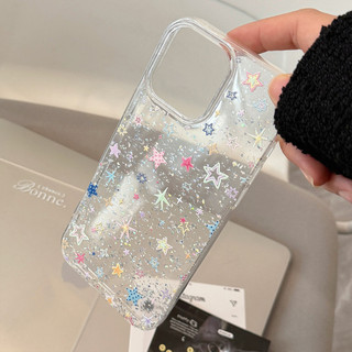 [Sheren] Ốp điện thoại iPhone ngôi sao đầy màu sắc lấp lánh phong cách Hàn Quốc Thích hợp cho i16 15 14 13 12 11 pro max Vỏ bảo vệ chống sốc