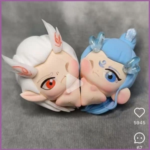 5y 2 Cái / bộ Ne Zha 2 natra Móc Khóa Aobing Aoguang Cặp Đôi Từ Ôm Mặt Dây Chuyền